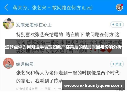 追梦点评为何对选手表现如此严格背后的深层原因与影响分析